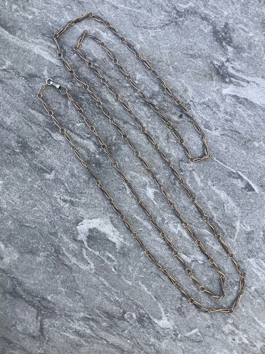 Sautoir argent niellé